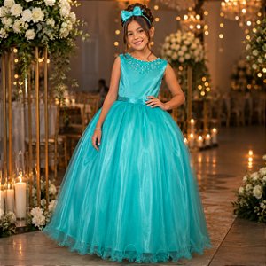 Vestido Enjoy Longo Regata Verde Tiffany