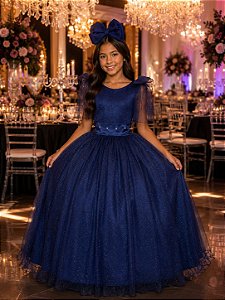 Vestido Marie Longo Mel Azul Petróleo