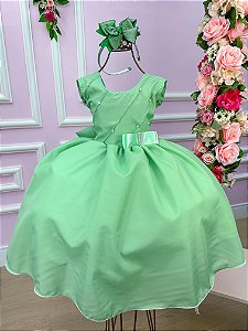 Vestido Belle Fille Lacinho Verde