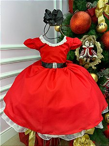 Vestido Belle Fille Vermelho Natal Inspiração Noel