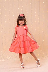Vestido Blogueirinha Rosa Neon Cerejinha