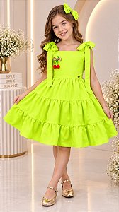 Vestido Blogueirinha Verde Neon Cerejinha