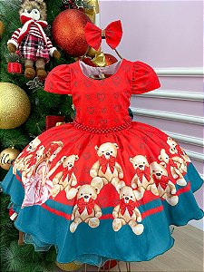 Vestido Infantil de Festa Junina Xadrez Rosa & Corações + Bolsinha