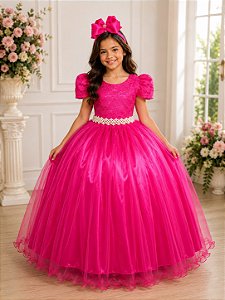 Vestido Enjoy Laura Longo Pink Rendado