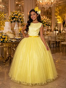 Vestido Infantil Enjoy Longo Regata Amarelo