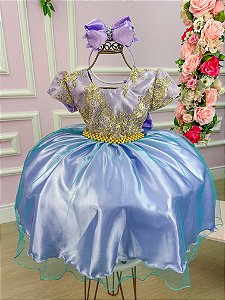Vestido Tematico da Ysa Ariel - Pequena Sereia Realeza