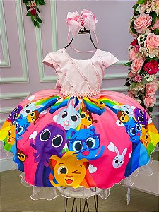 Vestido Infantil Temáticos da Gigi Bolofofos - Bolo Fofos Rosa