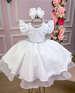 Vestido Belle Fille Elisa Branco