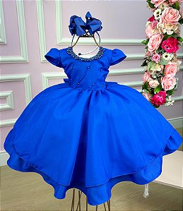 Vestido Belle Fille Eva Azul Royal