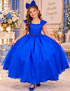 Vestido Giovanella/Giovanela Longo Valentina Azul Royal