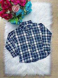 Camisa Xadrez Azul Flanela/Flanelada Junina