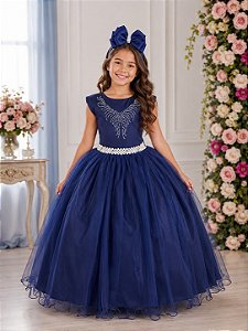 Vestido Marie Longo Larissa Azul Petroleo