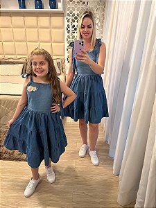 Vestido Bloguerinha Mãe e Filha Nina Jeans
