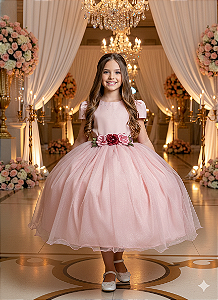 Vestido Juvenil Vila Lele Luiza Rose