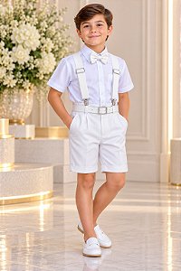 Conjunto Miss Cherry Meninos Social Shorts Ravi Branco