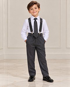 Conjunto Meninos Miss Cherry Rafael Suspensorio Preto