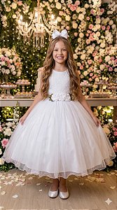 Vestido Juvenil Vila Lele Ivete Branco