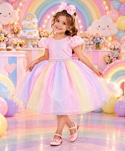 Vestido Infantil Marie Arco Iris Melissa- Candy Colorido
