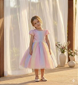 Vestido Infantil Marie Arco Iris Melissa- Candy
