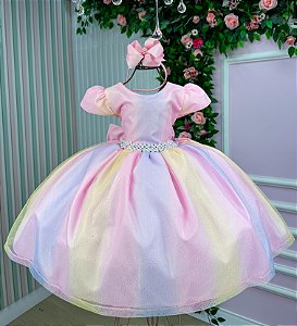 Vestido Infantil Marie Arco Iris Melissa- Candy