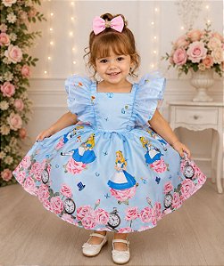 Vestido Tematicos Kids Alice no País das Maravilhas