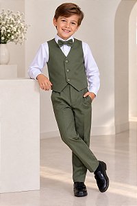 Conjunto Miss Cherry Social Leonardo Colete Verde Militar