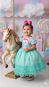 Vestido Menina Bonita Jardim Encantado Maiza Verde