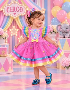 Romper/Vestido Princesa Circo -Doces -Doceria - Candy Rosa