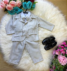 Conjunto Miss Cherry Social Gabriel Terno - Blaizer Cinza Claro