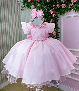 Vestido Belle Fille Elisa Rosa Bebe