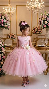 Vestido Juvenil Vila Lele Regata Flores Rosa Bebe