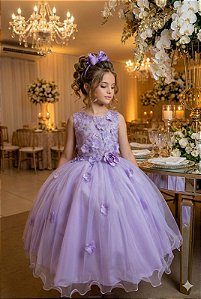 Vestido Juvenil Vila Lele Regata Flores Lilas
