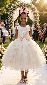 Vestido Juvenil Vila Lele Regata Flores Off