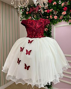 Vestido Juvenil - Midi Vila Lele Sabrina Marsala e Off
