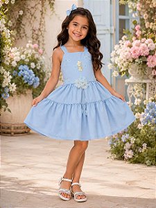 Vestido Blogueirinha Cecilia Azul Bebe