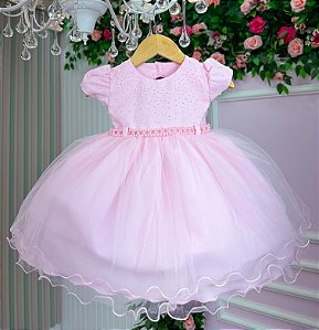 Vestido Menina Bonita Bebe Carolina Rosa Bebe