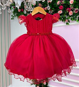 Vestido Menina Bonita Bebe Isadora Vermelho