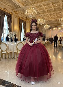 Vestido Enjoy Longo Gabriela Marsala