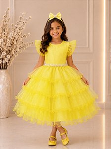 Vestido Ysa Kids Belinda Amarelo