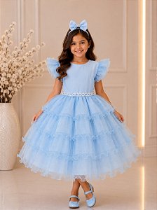 Vestido Ysa Kids Belinda Azul Bebe