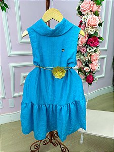 Vestido Blogueirinha Serena Azul Turquesa