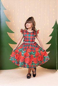 Vestido Marie Eduarda Floral Vermelho - Natal