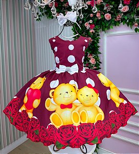 Vestido Marie Ursinhos Marsala