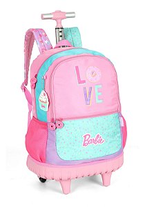 Mochila Rodinhas Barbie Love Cupcake Rosa