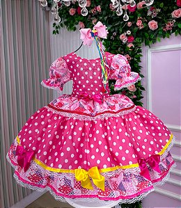 Vestido Junino Mimadine Luxo Elena Pink