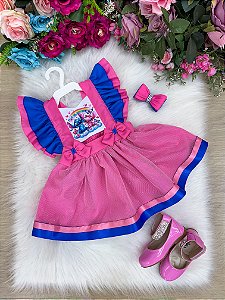 Romper/Vestido Princesa Belli Tematico Stitch e Angel