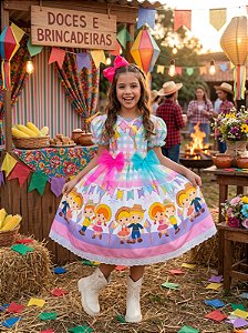 Vestido Marie Junino Luxo Quermesse das Cores