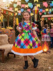 Vestido Marie Junino Luxo Quermesse do Luar