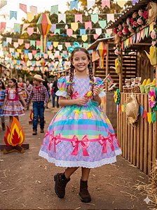 Vestido Marie Junino Luxo Arraiá da Paz