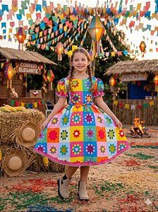 Vestido Marie Junino Luxo Quermesse Elegante Pink